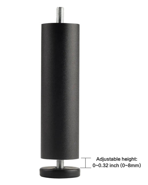 Single leg from 4 Pack 6 Inch Metal Cylinder Furniture Legs With M8 Screws Black Finish Durable Replacement Feet For Sofas Tables