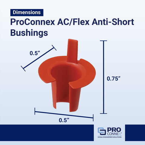 ProConnex AC/Flex anti-short bushing, red plastic, 0.5" diameter, 0.75" tall