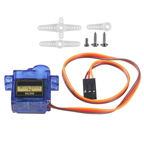12 Piece SG90 Micro Servo Motors 9G Mini Servos Kit with metal gears, cables, and mounting accessories for RC Helicopters and Robots
