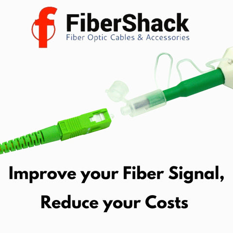 FiberShack green 2.5mm fiber optic cleaner pen with FC/SC dust caps and protection case