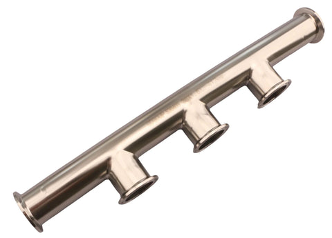 GOGOUP Tri Clamp Manifold, 1.5 in, 3-way, 304 stainless steel polished sanitary fitting