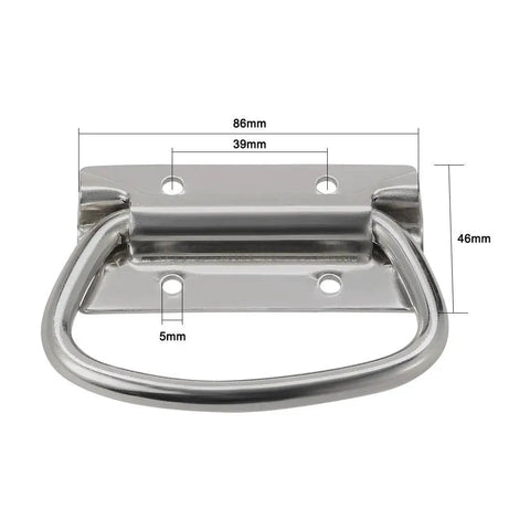 86x46mm 201 Stainless Steel Ring Pull Handle For Toolbox Chest Cabinets Drawers Closets And Other Furniture With 5mm Mounting Holes And Spray Paint Finish Durable Rust Resistant Hardware For Home Office Workshop