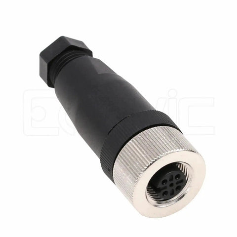 2-Pack M12 5-Pin Female A Code Circular Aviation Plug Waterproof IP67 Sensor Connector 60V 4A Straight Cable Plug Adapter