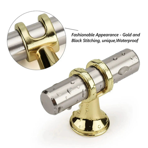 Two Tone Brushed Nickel And Gold Cabinet Knobs Set Of Ten For Kitchen Cabinets Dresser Bathroom Closets And Cupboards Made From Zinc Alloy Base And Aluminum Knobs Durable And Easy To Install.