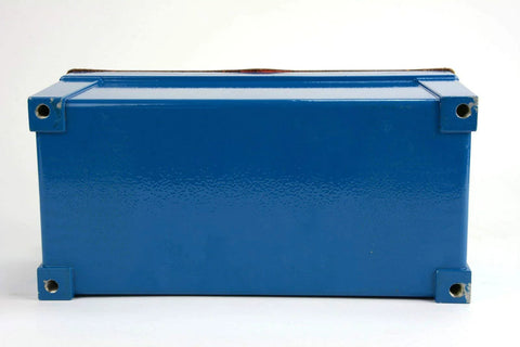 TEMCo HP0000 air hydraulic pump power pack unit, blue metal enclosure with four corner mounting ears.
