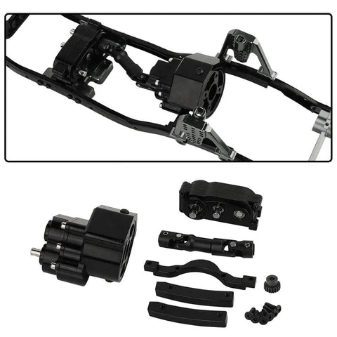 Beefed-Up All Metal Front Planetary Transmission With Prefixal Gearbox And Hardened Steel Drive Shaft For 1/10 RC Crawler parts