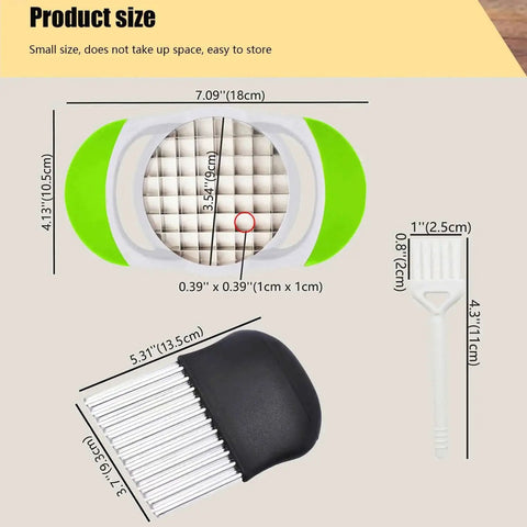 Crinkle Cutter Set Stainless Steel Wavy Slicer For Potatoes And Veggies Includes Cleaning Brush Fry Cutter dimensions