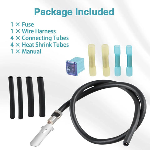 Fuel Pump Fuse Relocation Terminal Repair Kit With Extra Tubes And Harness For Ford F150 2009 2010 2011 2012 2013 2014 3.5L 3.7L 4.6L 5.0L 6.2L V6 V8 Replaces EL3Z14293A with components.