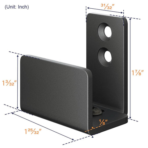 Two Pack Adjustable U Shape Barn Door Floor Guides For Floor And Wall Mount Flexible Flush Bottom Sturdy Steel In Black Finish