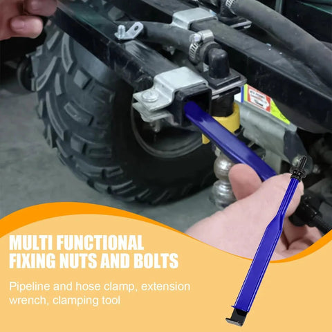 Car Extension Clamp Tool Universal Fit Versatile Vehicle Clamping Device For Small Spaces in use on automotive pipeline