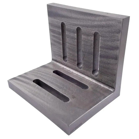 Slotted Angle Plate For Machining And Layout Open End Six By Five By Four And A Half Inch With Convenient Clamping Slots Heavy Duty Cast Iron