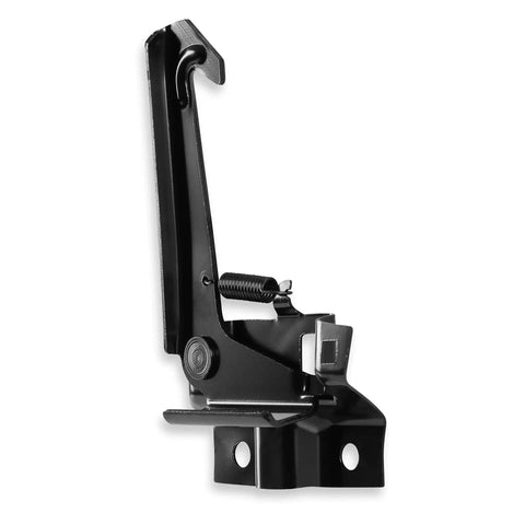 Hood Catch Release Assembly For 04-314 Inner Hood Release EDP Coated Steel, side view showing mounting points and steel construction
