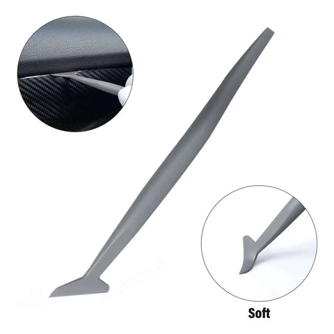 Close-up of a gray plastic tool from the Vehicle Vinyl Wrap and Window Tint Tool Kit for Car Wrapping DIY Pros, showing soft detailing.