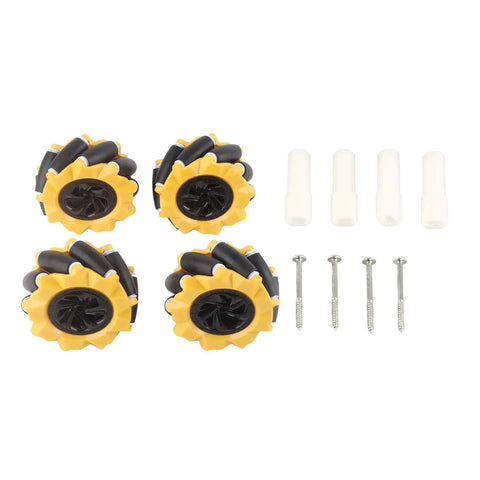 Smart Car Mecanum Wheel Set For DIY Robots, 80mm ABS Rubber Mecanum Wheels, four-wheel drive, components, Garosa Two Pairs Set