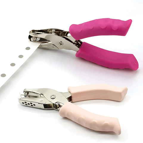Two Size Hole Punch Set With One Quarter Inch And One Eighth Inch Holes, 2 Pack Craft Punchers With Soft Silicone Grip Handles