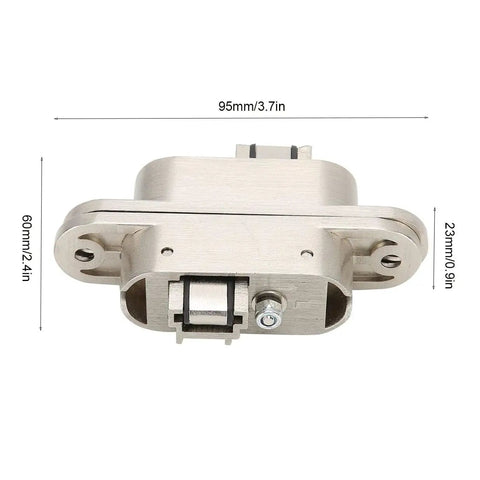 Front view of Hidden Door Hinges Invisible Hinge With Three Way Adjustable And 180 Degree Swing Zinc Alloy Concealed Hinge for cabinets.