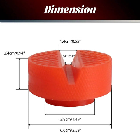 Beefy Heavy Duty Polyethylene Jack Pad Set For Trolley Floor Jacks, Disk Pad Adapter, dimensions shown on side view