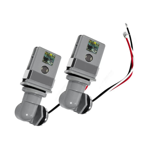 Two Pack Outdoor Dusk To Dawn Photocell Sensor Switch For 120V AC Lighting Auto On At Low Light Off At Bright 1000W Max