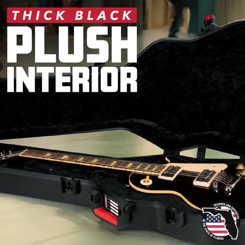 Molded Flight Case For SG Style Double Cutaway Guitars With ATA Roto-Molded Polyethylene Shell TSA Approved Locking Latch open