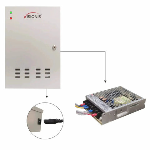 Four Door Pro Grade Access Control Panel With TCP IP Wiegand, controller board, power supply, and metal enclosure kit front view