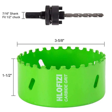 Three And Five Eighths Inch Carbide Grit Hole Saw HLOFIZI That Breezes Through Stucco Plaster Cement Board Drywall And PVC