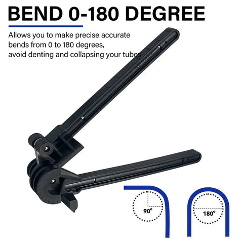 4 In 1 Tube Bender for Copper Brass Aluminum and Thin Steel Pipes with 0-180 Degree Bending Feature