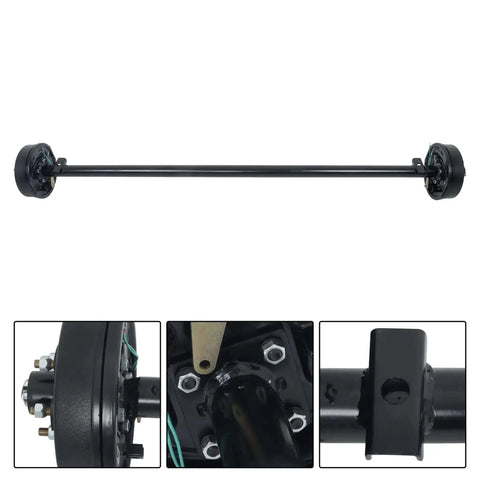 Heavy Duty 3500 Lb Trailer Electric Brake Axle With 5 Lug 4.5 Inch Bolt Pattern 85 Inch Hub Face And 70 Inch Spring Center