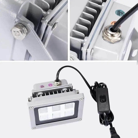 UV Resin Curing Light For 3D Printers With 360 Degree Rotating Solar Turntable 6x405nm LEDs showing wiring and details