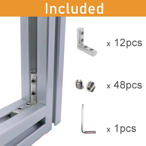 Heavy Duty 1010 Aluminum Extrusion L Shape Corner Brackets Kit 12 Pack With Screws And Wrench