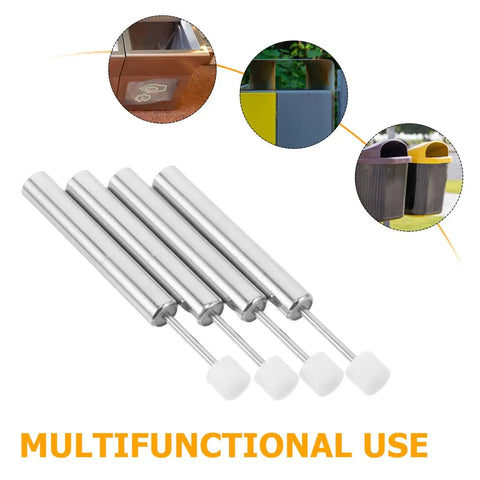 Universal Trash Can Lid Damper Replacement Soft Close Hydraulic Piston 4-pack with white ends, shown for kitchen use