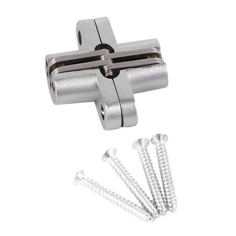 Folding Cabinet Door Hinges 180 Degree Zinc Alloy Invisible Hinges with screws for Corner Kitchen Cabinets Replacement Hardware