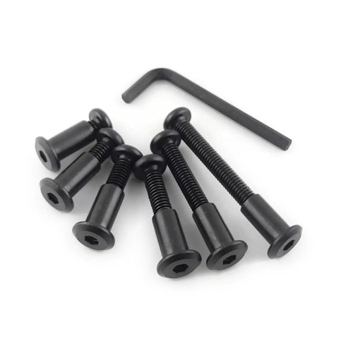 Black M6 Hex Drive Socket Cap Bolts Kit For DIY Furniture Fixes 30 Piece Set With Binding Post Screws Socket Caps And Connecting Bolts