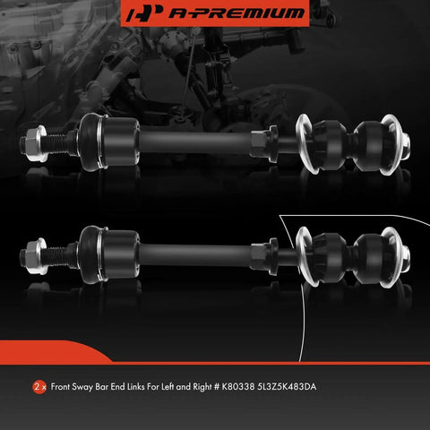 Side view: Two A-Premium front sway bar end links for Ford F-150 (2005–2008) and Lincoln Mark LT (2006–2008)