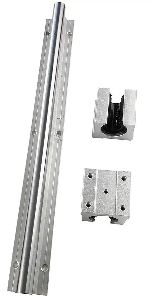 SBR20 350mm Linear Guide Rail With Two SBR20UU Preloaded Blocks for CNC Rigs and 3D Printers, 20mm diameter, 45mm wide, 150mm pitch