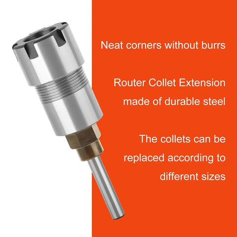 1/4 Inch Shank Router Bit Extension Collet ER20M Extender Chuck Converter Adapter for Milling Lathe and CNC Engraving Machines