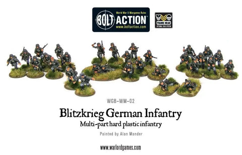 German WWII 28mm Bolt Action Infantry Miniatures Set, Plastic Figures For Tabletop Wargaming, 30 Models Displayed