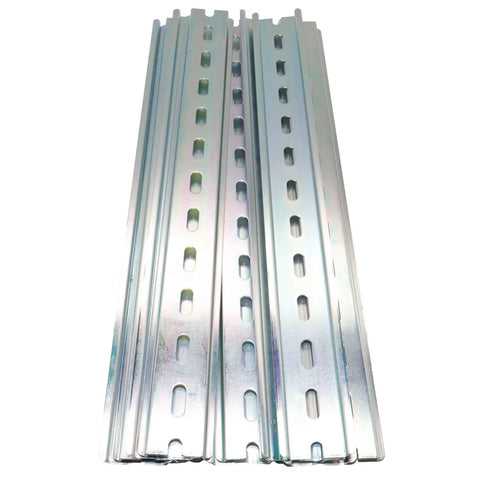 Ten Pieces TS35 7.5 Slotted DIN Rail Zinc Plated SPCC Steel With RoHS CE 12 Inch Long 35mm Wide 7.5mm High