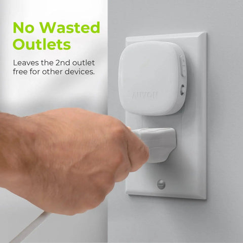 Plug In Led Backlit Night Light With Motion Sensor Dusk To Dawn 1 To 50 Lm 4Pack shown in wall outlet with accessible plug