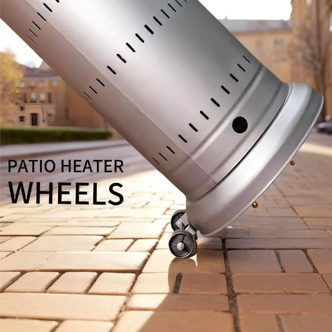 Patio heater wheels, 4-pack black plastic casters for gas patio heater, easy install