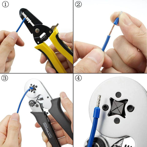 Steps for using 200 Piece Copper Wire Ferrules Kit With Insulated Crimp Connectors For 6 AWG To 16 Mm2 Cables Blue Tin Plated Terminals
