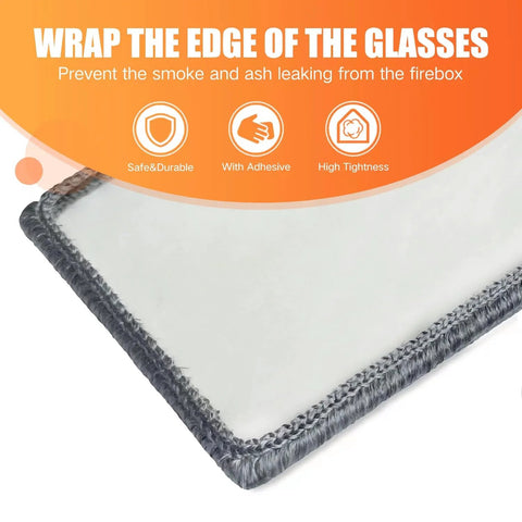 Protalwell self-adhesive flat stove glass gasket tape, 1-inch wide x 72-inch long, for stove and fireplace window glass.
