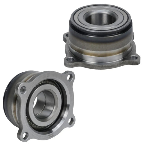 Front Wheel Bearing And Hub Kit Fits Nissan Frontier 2005 Through 2019 RWD Xterra 2005 Through 2015 And Suzuki Equator 2009 Through 2012 Replacement Includes Two Wheel Bearings And Hubs, showing two metal assemblies.