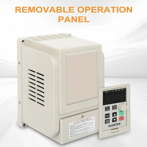 2.2KW VFD Inverter Spindle Motor Speed Controller with removable operation panel, 220V 50 60 Hz 0-400 Hz Single Phase To Three Phase