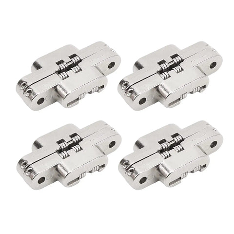 Mini Zinc Alloy Cross Hidden Hinge Set For 180 Degree Swing Doors And Cabinets Durable Invisible Hinges For Jewelry Boxes And Folding Doors