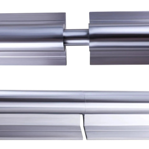 Close-up of Spliced SBR20 Linear Rail Kit 3000mm showing connection joint with precise metal finish and assembly details.