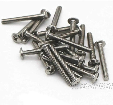 A pile of 1-inch screws included with Unfinished Beech Wood Drawer Knobs Pulls Handles Set Of 10 For Cabinets And Furniture 5 Inch Hole Centers