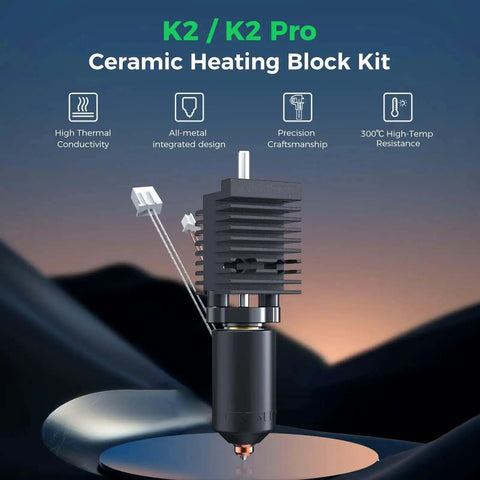 All Metal Ceramic Hotend Kit With Titanium Heat Break And Copper Alloy Nozzle for K2 K2 Pro Ceramic Heating Block