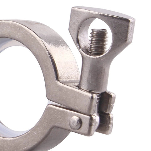GOVALVE sanitary stainless steel tri-clamp with wing nut for TC ferrule 50.5mm, heavy-duty clamp, 2-pack gaskets