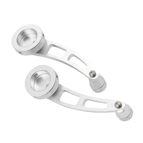 Universal Billet Aluminum Window Crank Handle Winder Replacement for Car and Wagon Doors, silver durable hand tool pair.