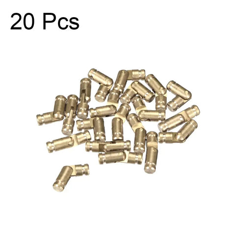 Hidden Brass Tone Cylinder Hinge For Small Boxes And Cases, Folding Concealed 4mm X 15mm Hinge, 20 Pieces, Solid Copper Core